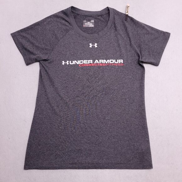 Under Armour Casual Short Sleeve Graphic Crew Neck Shirt Mens Size M Gray - Picture 2 of 11